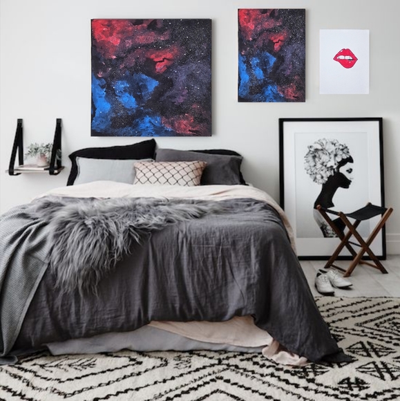 Universal Human Other - 🌍🌑Galaxy Universe Hand Painted Acrylic Wall Art